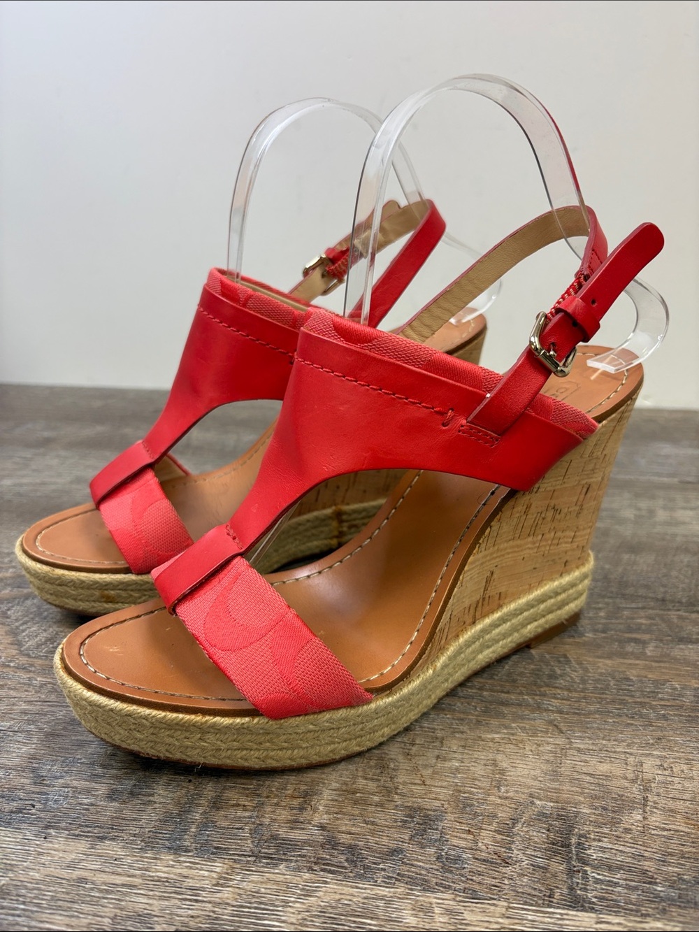 Coach Mendez Cork Wedge Espadrille Sandals – Size 8B